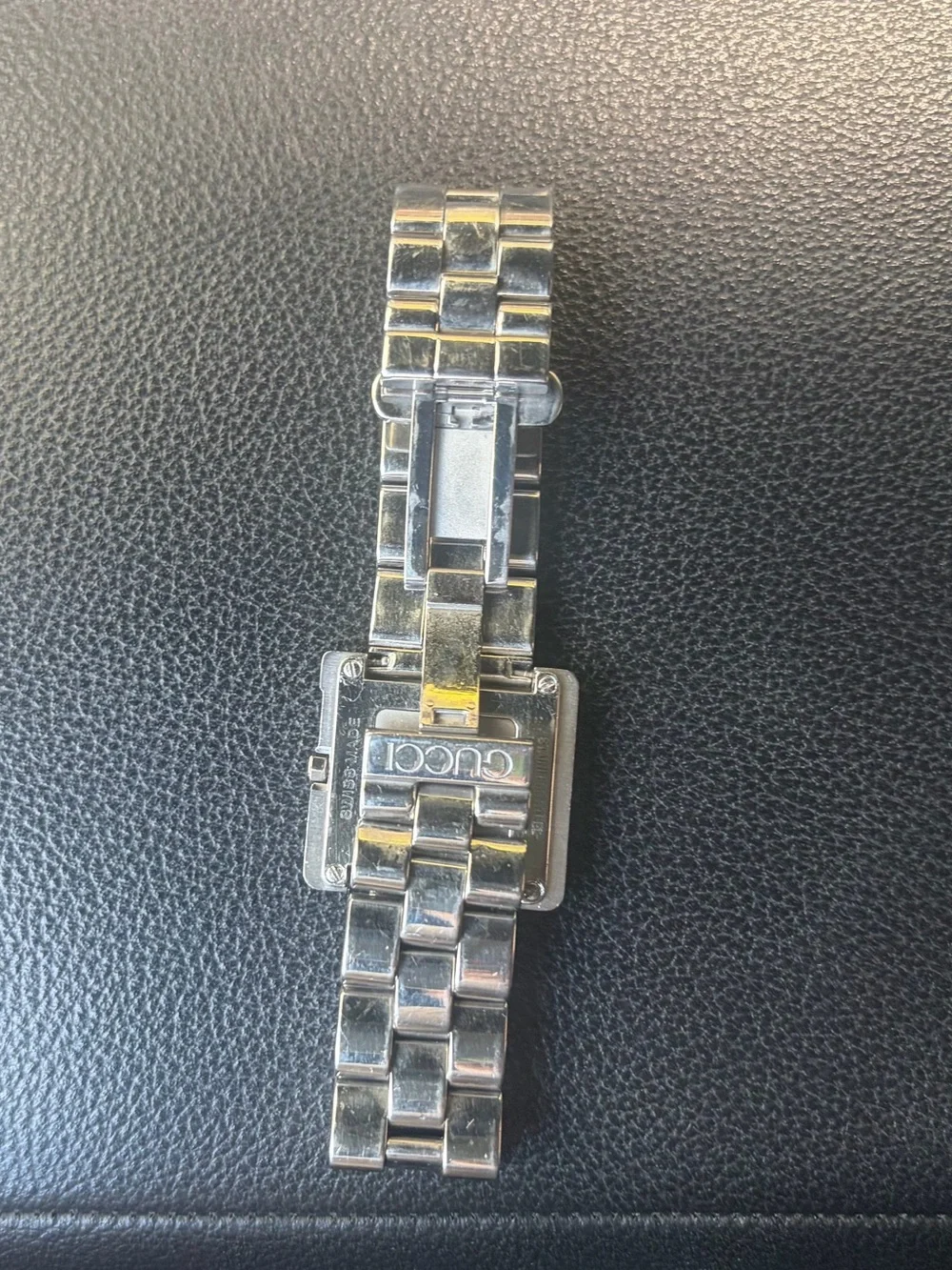 GUCCI 3600J G-FRAME STAINLESS STEEL BLACK DIAL SWISS MADE WATCH
